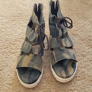 Camo print sandals